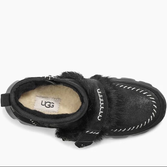 UGG Fluff Punk Black Ankle Boot Brand New in Box - Picture 3 of 16